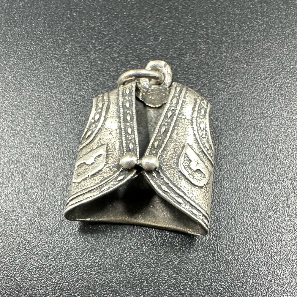 Vintage Sterling Silver Cowboy Cowgirl Vest Charm Southwest - Picture 4 of 4
